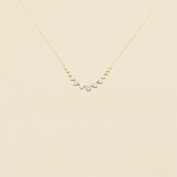 Collar corto CREPUSCULE - Cristal / Dorado - Collares  | Agatha