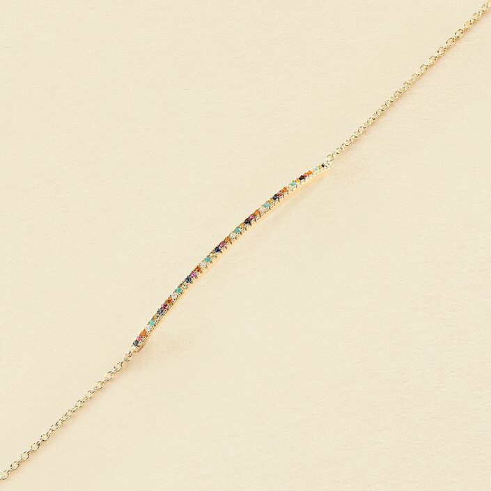 Pulsera de cadena RAINBOW - Multicolor / Oro - Pulseras  | Agatha