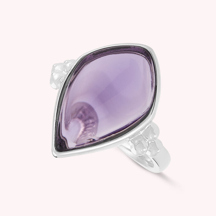 Anillo fino MOON - Amatista / Plata - Anillos  | Agatha