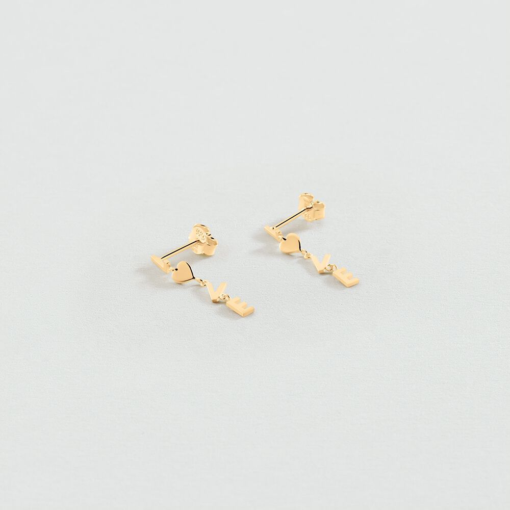Pendientes largos WITH LOVE - Dorado - Outlet  | Agatha