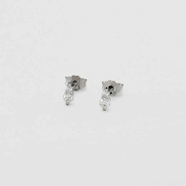 Pendientes cortos PLEIADES - Cristal / Plateado - Pendientes  | Agatha
