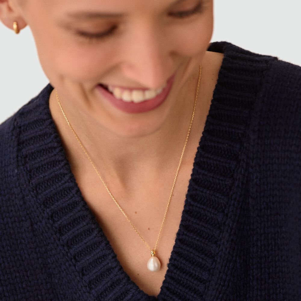 Collar midi MARGAUX - Perla / Oro - Collar de fantasía  | Agatha