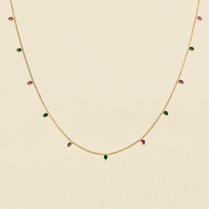 Collar largo NEITH - Verde / Rosa - Collares  | Agatha