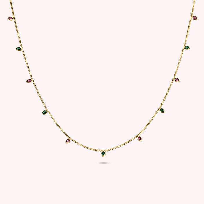 Collar largo NEITH - Verde / Rosa - Collares  | Agatha