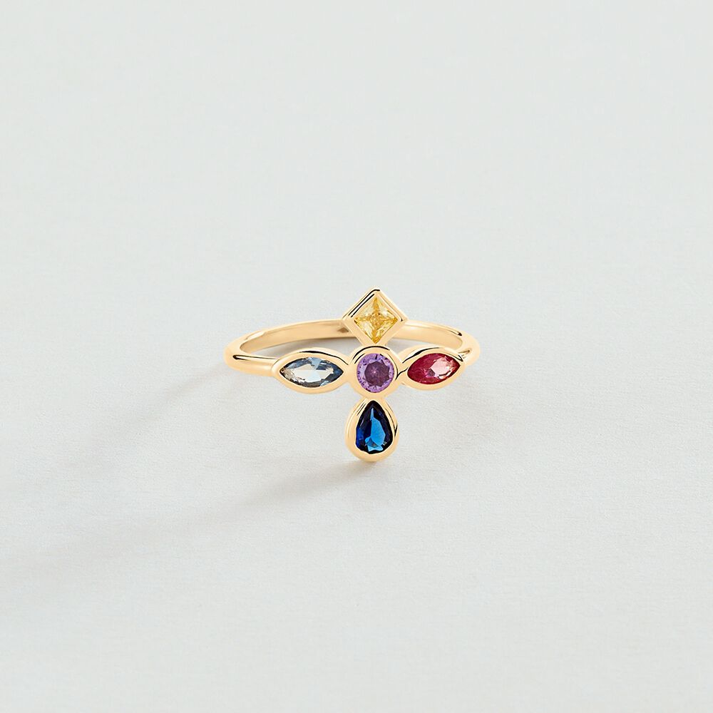 Anillo fino LUCES - Multicolor / Oro - Anillos de fantasía  | Agatha