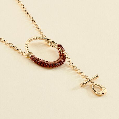 Collar largo TWIGGY - oro / camello - Collares  | Agatha