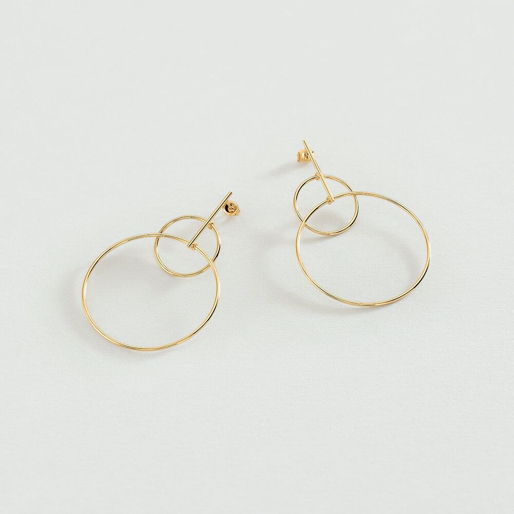 Pendientes largos CASSINI - Dorado - Pendientes circulares  | Agatha