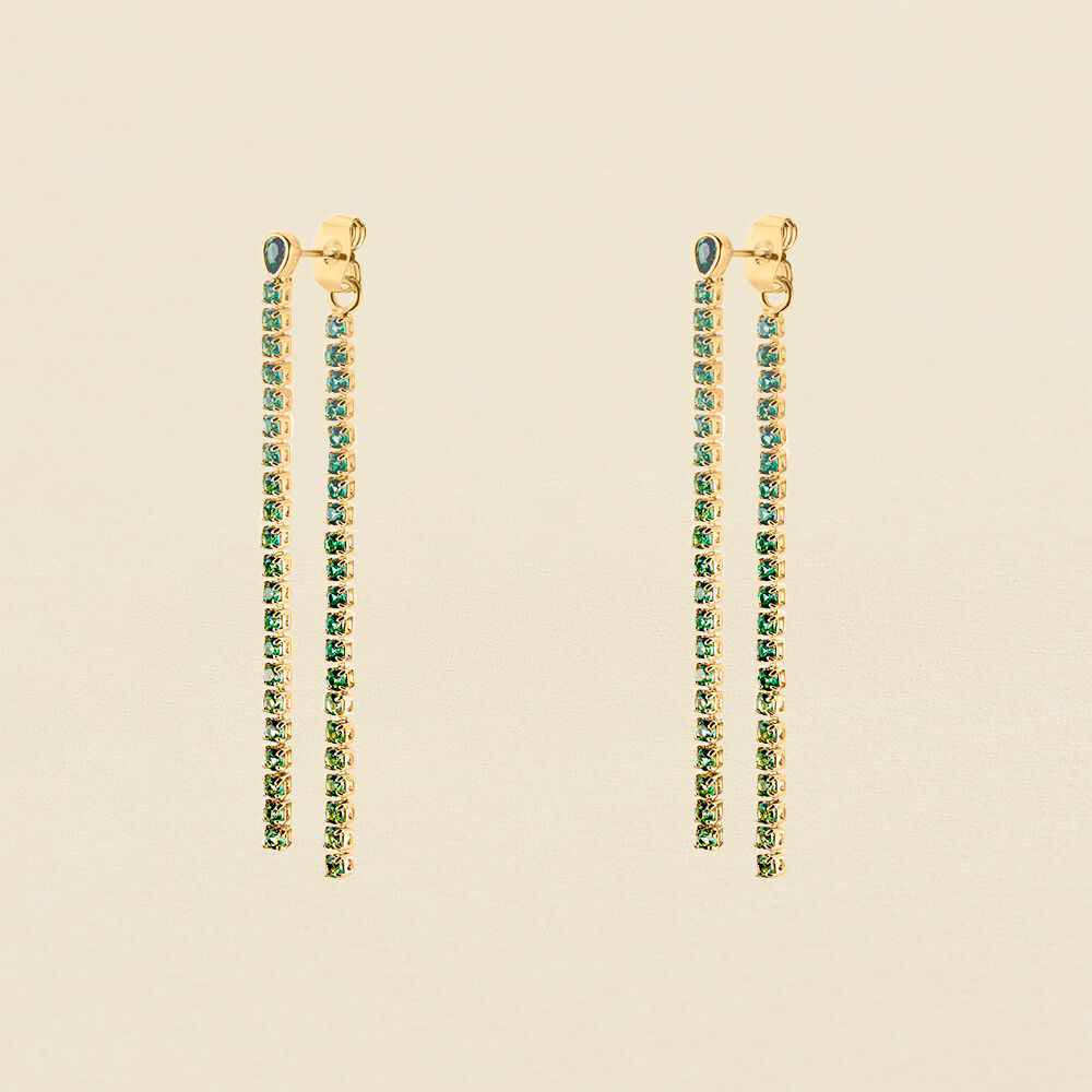 Pendientes largos ISIS - Verde / Dorado - Pendientes de fantas&iacute;a  | Agatha