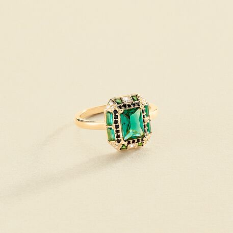 Anillo fino MARLENNE - Verde / Dorado - Anillos  | Agatha