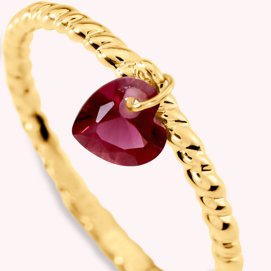 Anillo fino BEGUIN - Rojo / Oro - Anillos  | Agatha