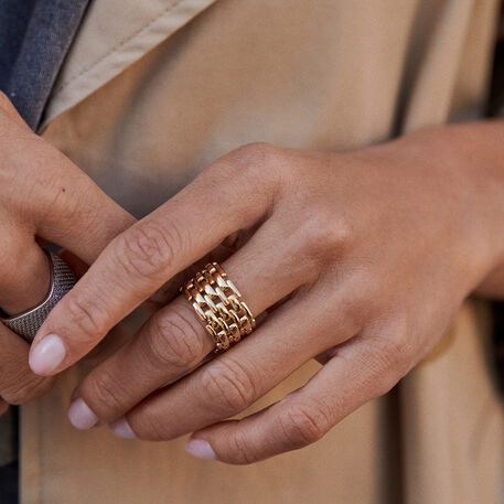 Anillo ancho MINUIT - Dorado - Anillos  | Agatha