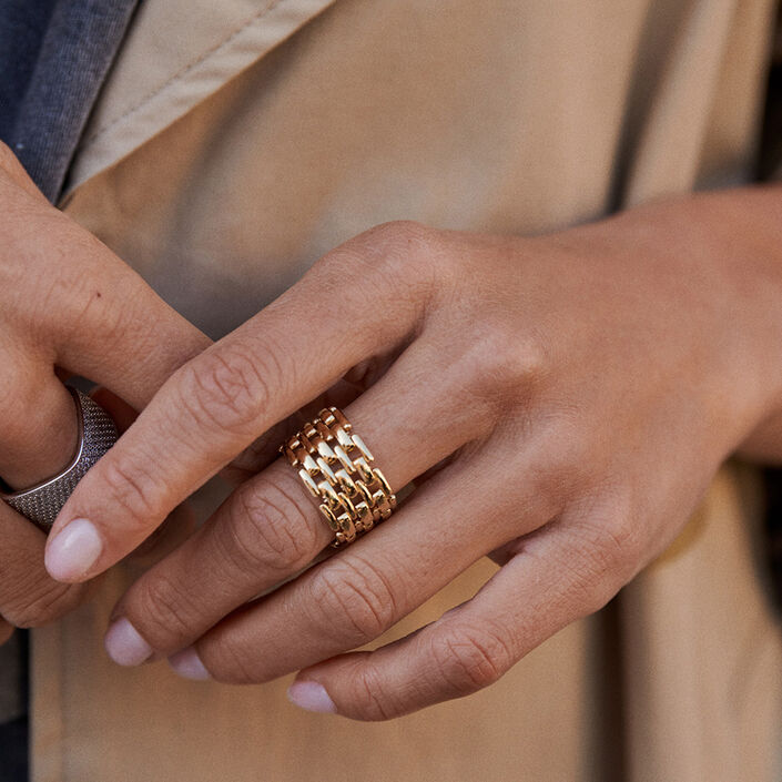 Anillo ancho MINUIT - Dorado - Anillos  | Agatha