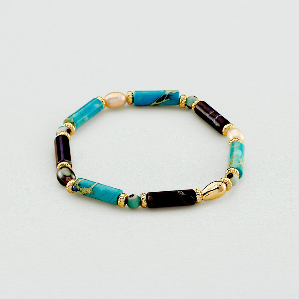 Pulsera de cadena CYCLADES - Azul / Oro - Pulsera de cadena  | Agatha