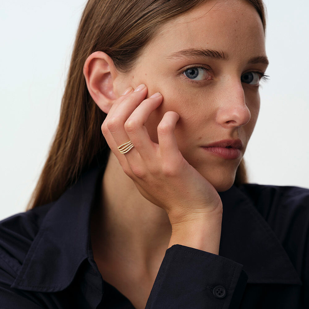 Anillo fino DAUPHINE - Cristal / Dorado - Anillos  | Agatha