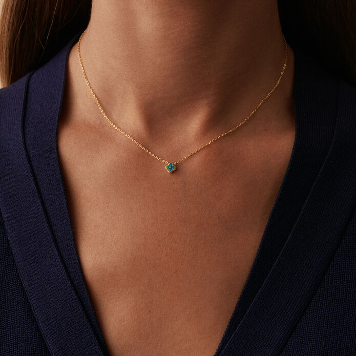 Collar corto BELOVED - Turquesa / Oro - Collares  | Agatha