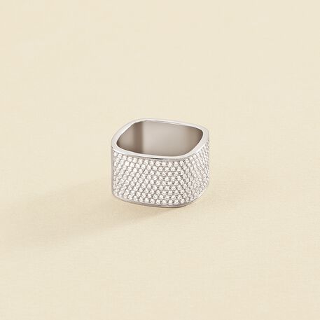 Anillo ancho SISSI - Cristal / Plateado - Anillos  | Agatha