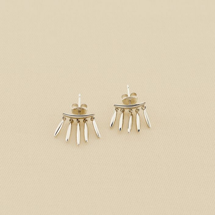 Pendientes cortos RADIEUX - Plata - Pendientes  | Agatha