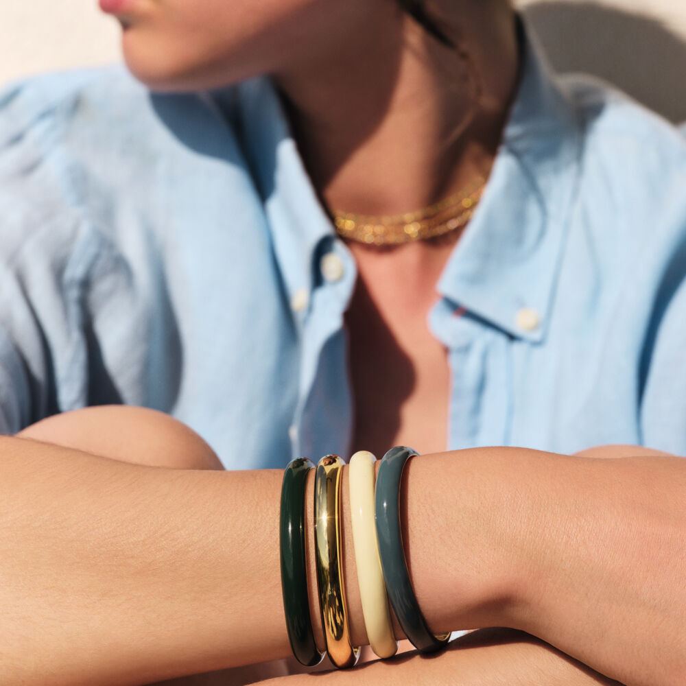 Pulsera rígida LEO - Verde / Dorado - Pulsera rígida  | Agatha