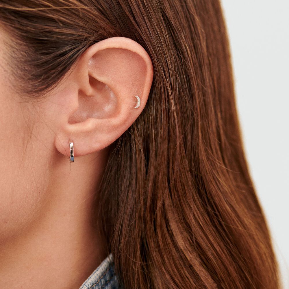 Piercing H&eacute;lix & Tragus MIX& MATCH - Cristal / Plateado - Tragus&H&eacute;lix  | Agatha