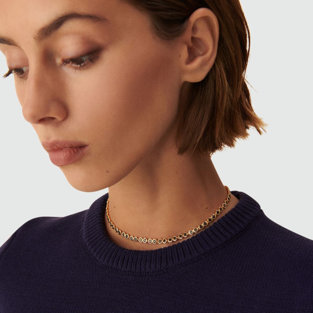 Collar corto ADAMAS - Gris / Oro - Collar corto  | Agatha