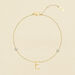 Pulsera de cadena LETTRE E - Cristal / Oro - Pulseras  | Agatha