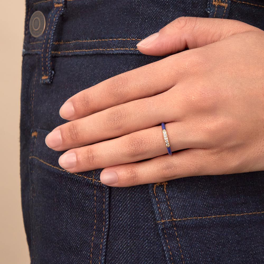 Anillo fino BONHEUR - Azul Marino - Anillos  | Agatha