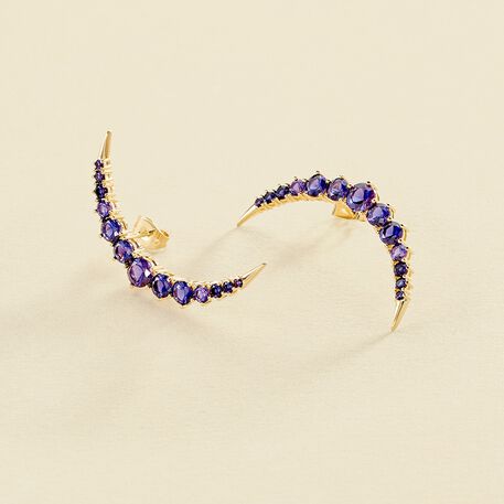 Pendientes cortos CREPUSCULE - Azul / Oro - Pendientes  | Agatha