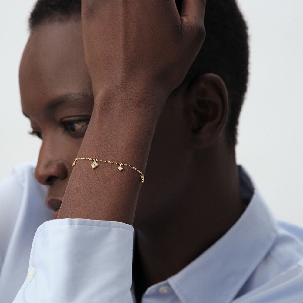 Pulsera de cadena BELOVED - Cristal / Dorado - Pulsera de cadena  | Agatha