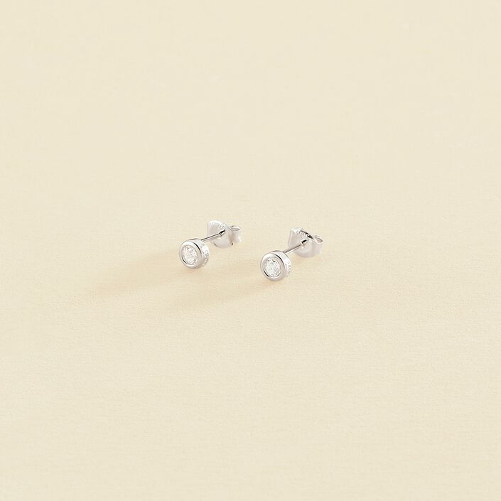 Pendientes cortos BRILLANT - Cristal / Plateado - Pendientes  | Agatha