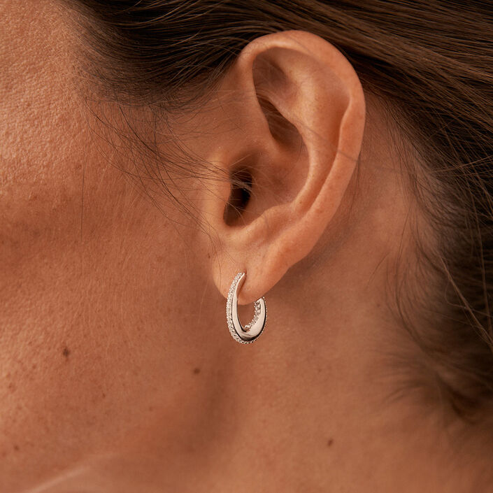 Criollas GEMINI - Cristal / Plateado - Pendientes  | Agatha
