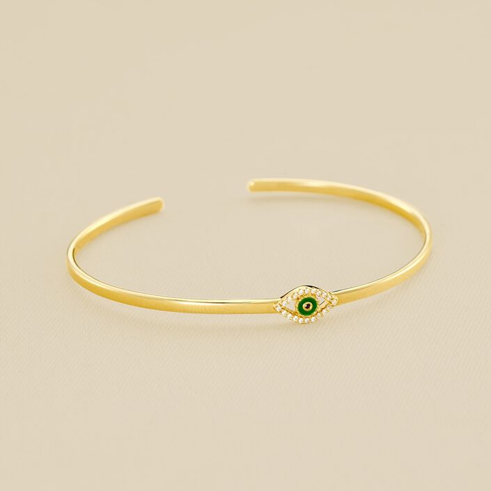 Pulsera rígida LUCKY EYE - Verde / Dorado - Pulseras  | Agatha