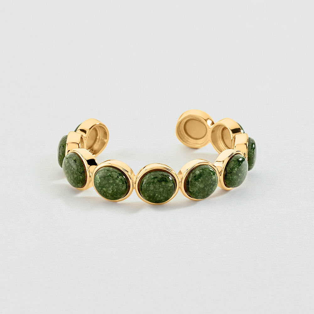 Pulsera r&iacute;gida PIEDRA BATIGNOLLES - Verde / Dorado - Pulsera r&iacute;gida  | Agatha