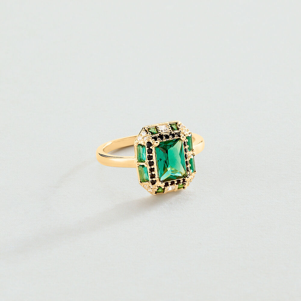 Anillo fino MARLENNE - Verde / Dorado - Anillos de fantasía  | Agatha