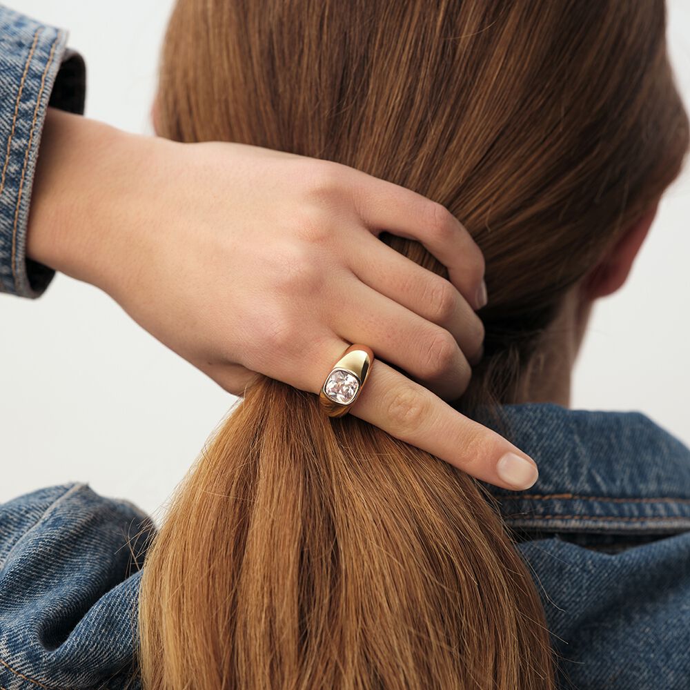 Anillo ancho 1974 - Dorado - Anillos de fantas&iacute;a  | Agatha