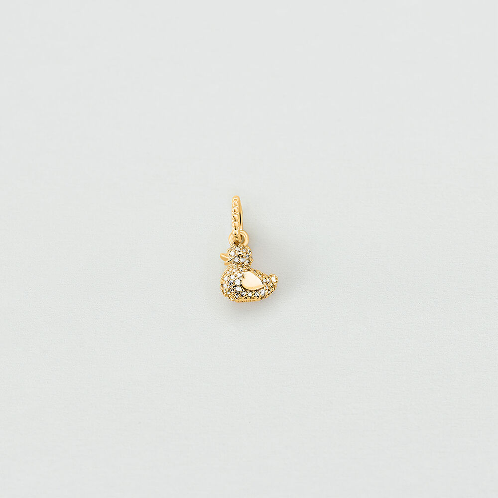 Colgante PATITO PAVÉ - Cristal / Dorado - Novedades  | Agatha
