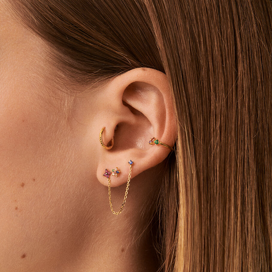Ear cuff AMAS - Multicolor / Oro - Piercings  | Agatha