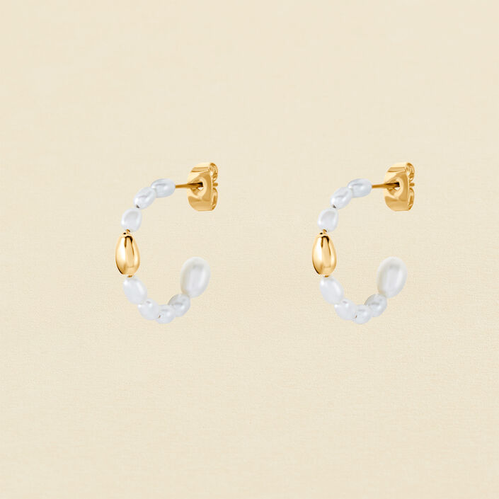Criollas IDYLLE - Perla / Oro - Pendientes  | Agatha