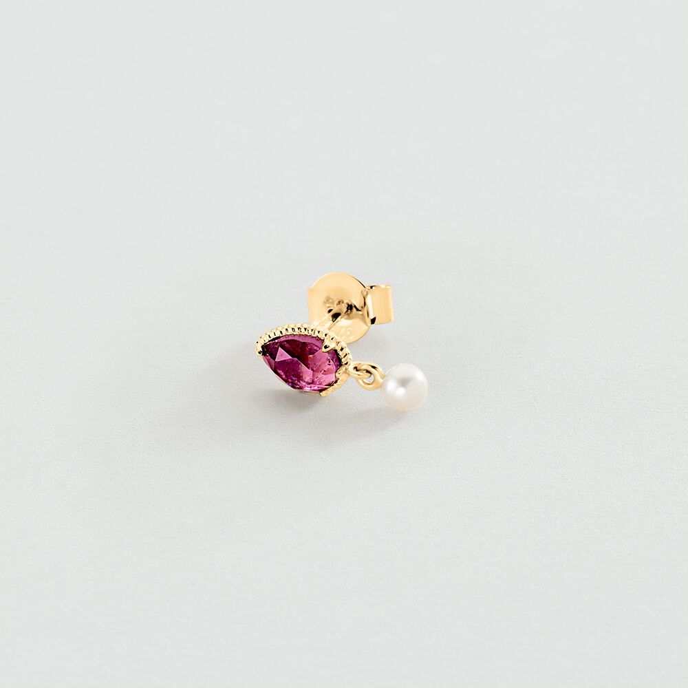 Pendiente corto individual PIEDRAS NATURALES MIX & MATCH - Violeta / Oro - Pendientes  | Agatha