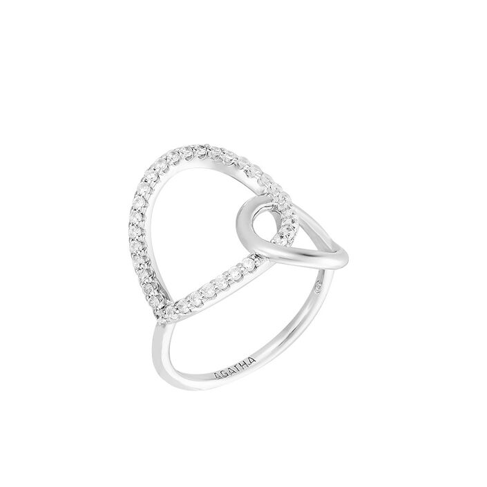 Anillo fino UNI - Cristal / Plateado - Anillos  | Agatha