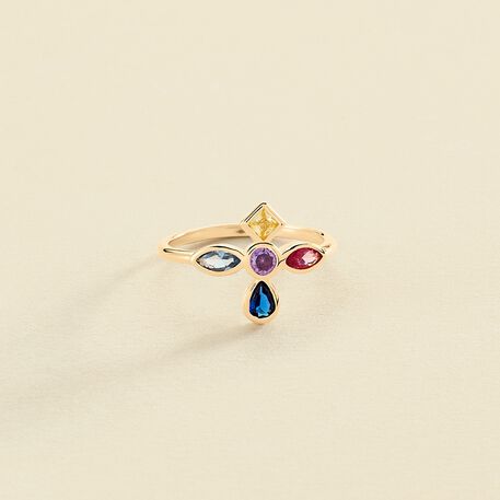 Anillo fino LUCES - Multicolor / Oro - Anillos  | Agatha