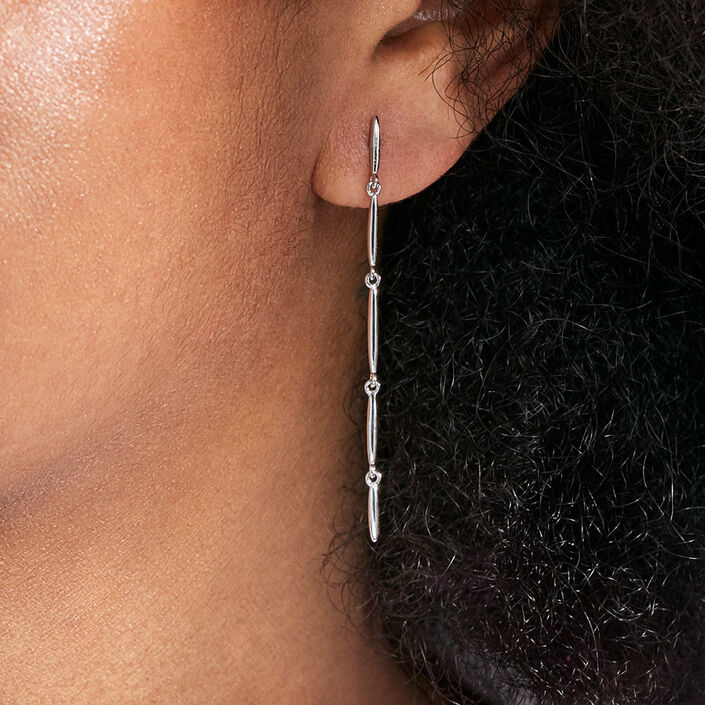 Pendientes largos RADIEUX - Plata - Pendientes  | Agatha
