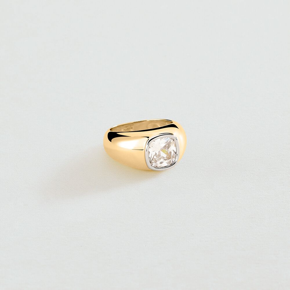 Anillo ancho 1974 - Dorado - Anillos de fantasía  | Agatha