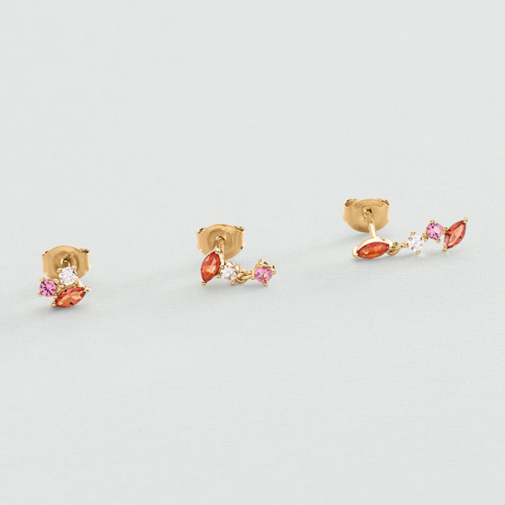 Pendientes cortos MIX & MATCH - Rosa / Blanco - Pendientes cortos  | Agatha