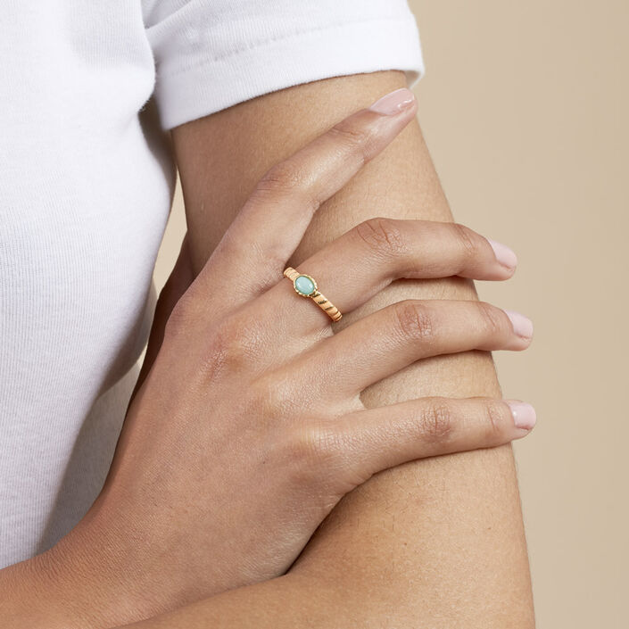 Anillo fino ARLEQUIN - Naranja / Oro - Anillos  | Agatha