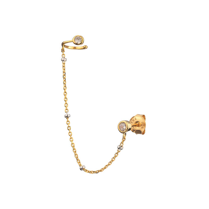 Ear cuff CHAIN - Cristal / Oro - Piercings  | Agatha