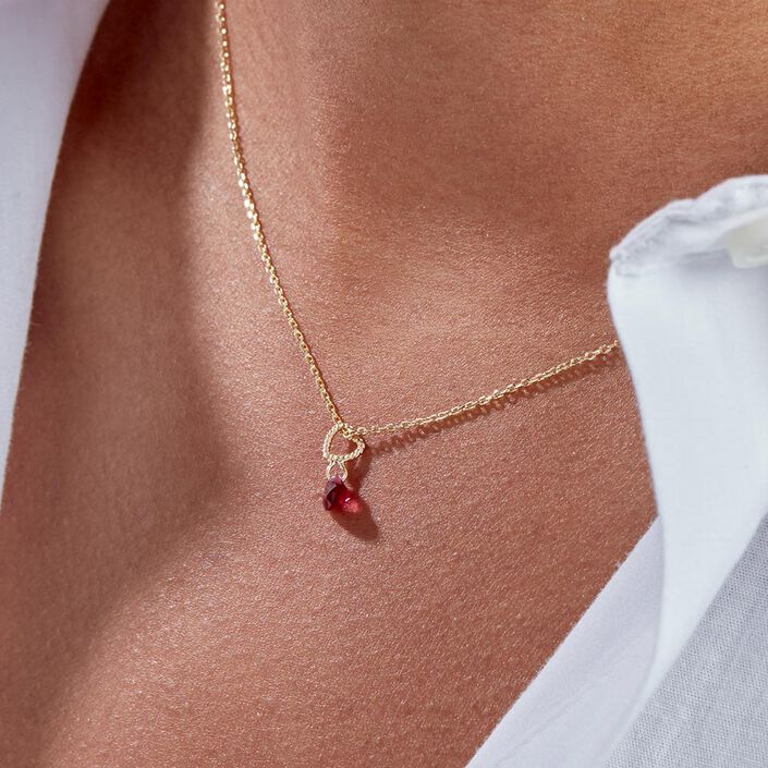 Collar corto BEGUIN - Rojo / Oro - Collares  | Agatha