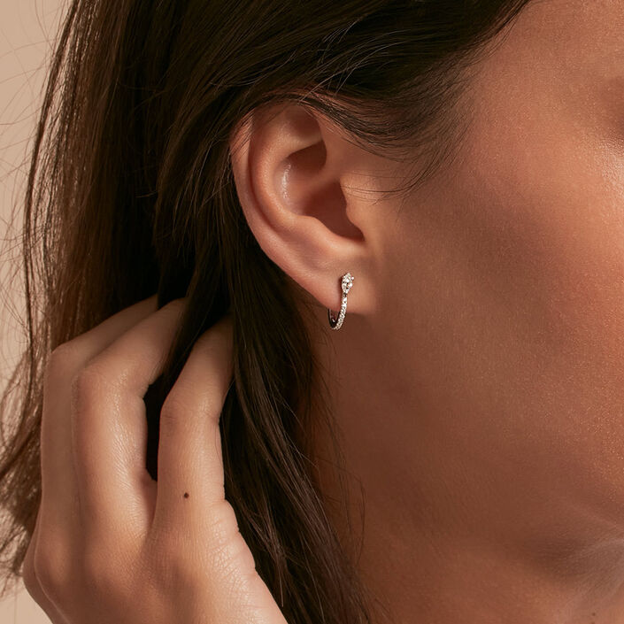 Criollas SNAKY - Cristal / Plateado - Pendientes  | Agatha