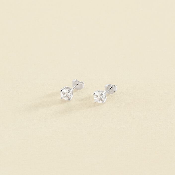 Pendientes cortos SOL - Cristal / Plateado - Pendientes  | Agatha