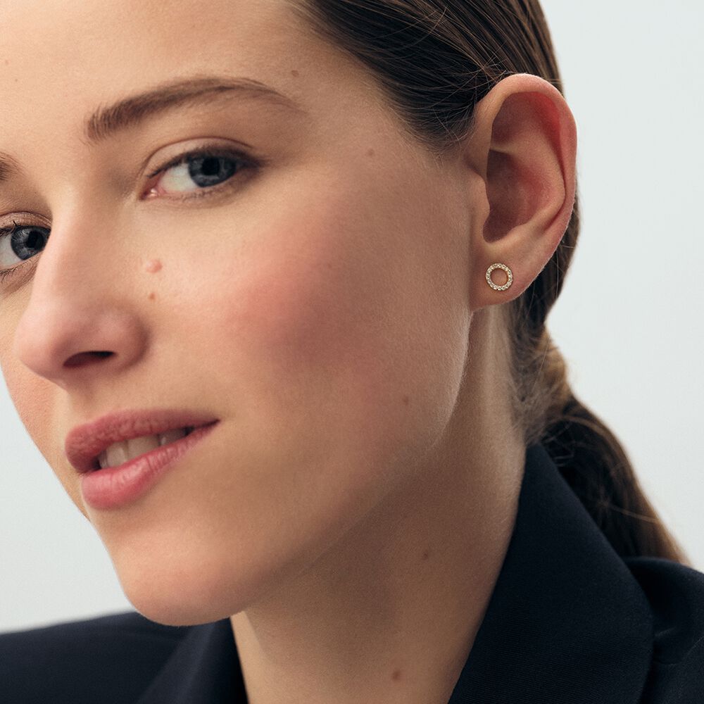 Pendientes cortos RONDOU - Cristal / Dorado - Pendientes cortos  | Agatha