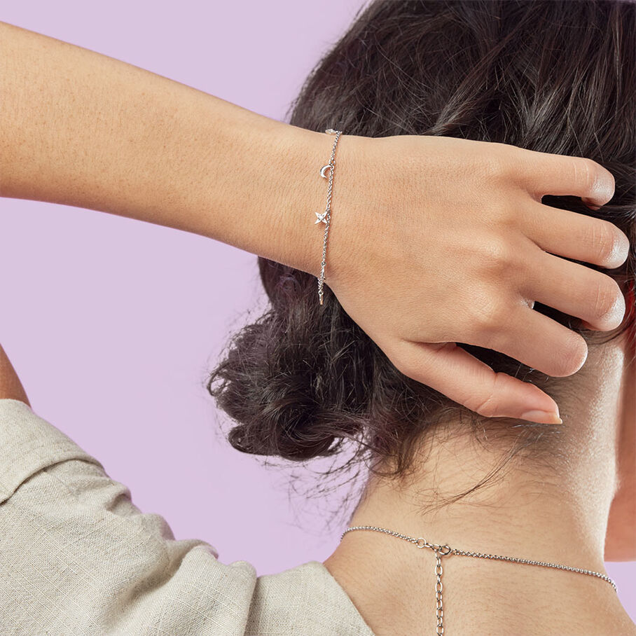 Pulsera de cadena GALAXIE - Cristal / Plateado - Pulseras  | Agatha